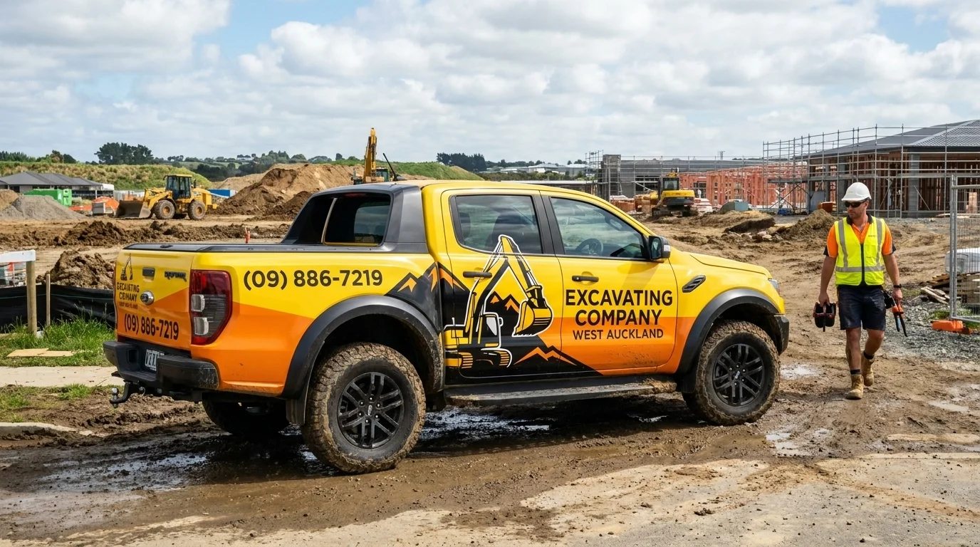 Excavating Company West Auckland - Branded Van 2